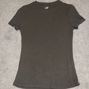 green ribbed top